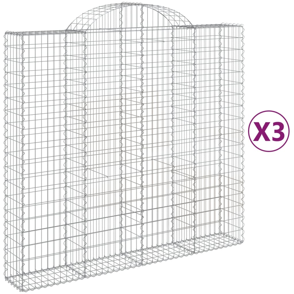 Vidaxl Schans Kosze 3 ST sklepione 200x50x180 200 cm żelazo