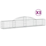 Vidaxl Schans kurver 3 St Vaulted 300x30x40 60 cm galvanisert jern