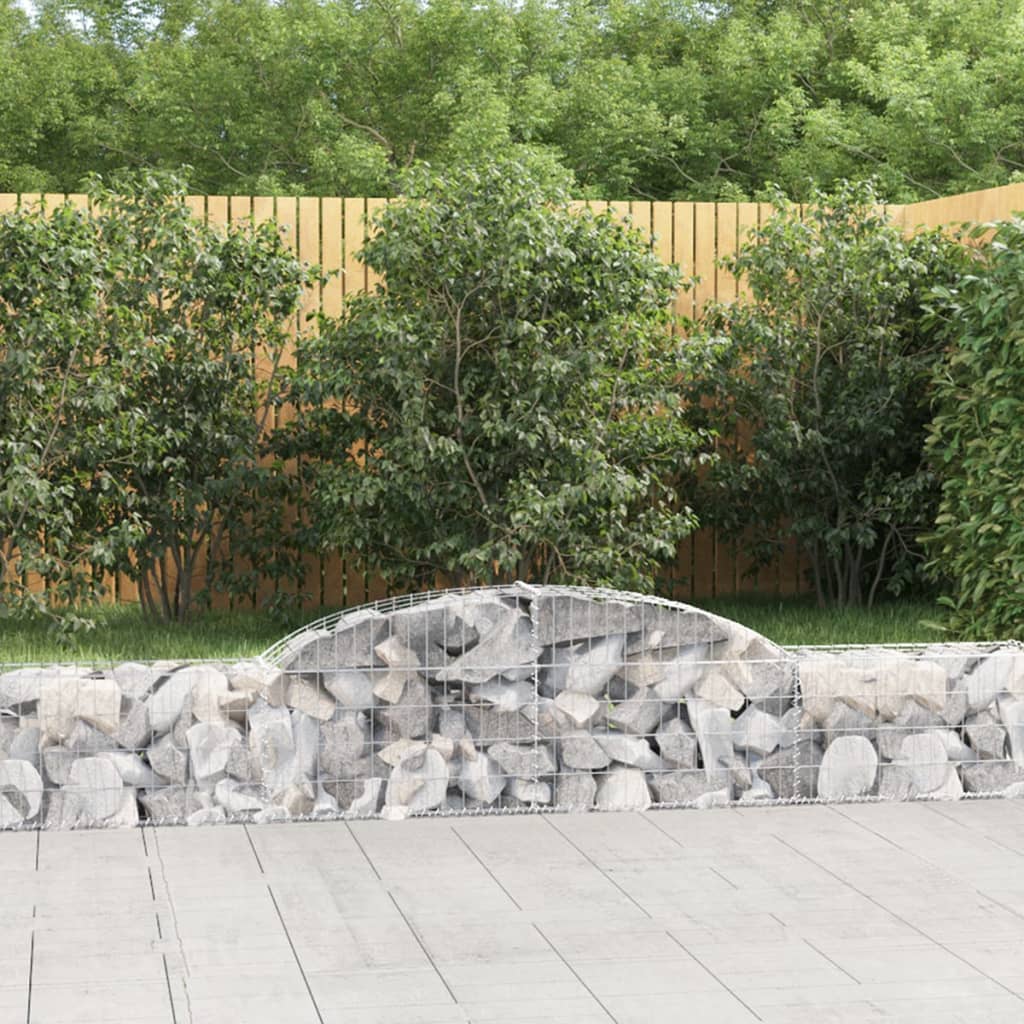 Vidaxl Schans kurve 3 st hvælvede 300x30x40 60 cm galvaniseret jern