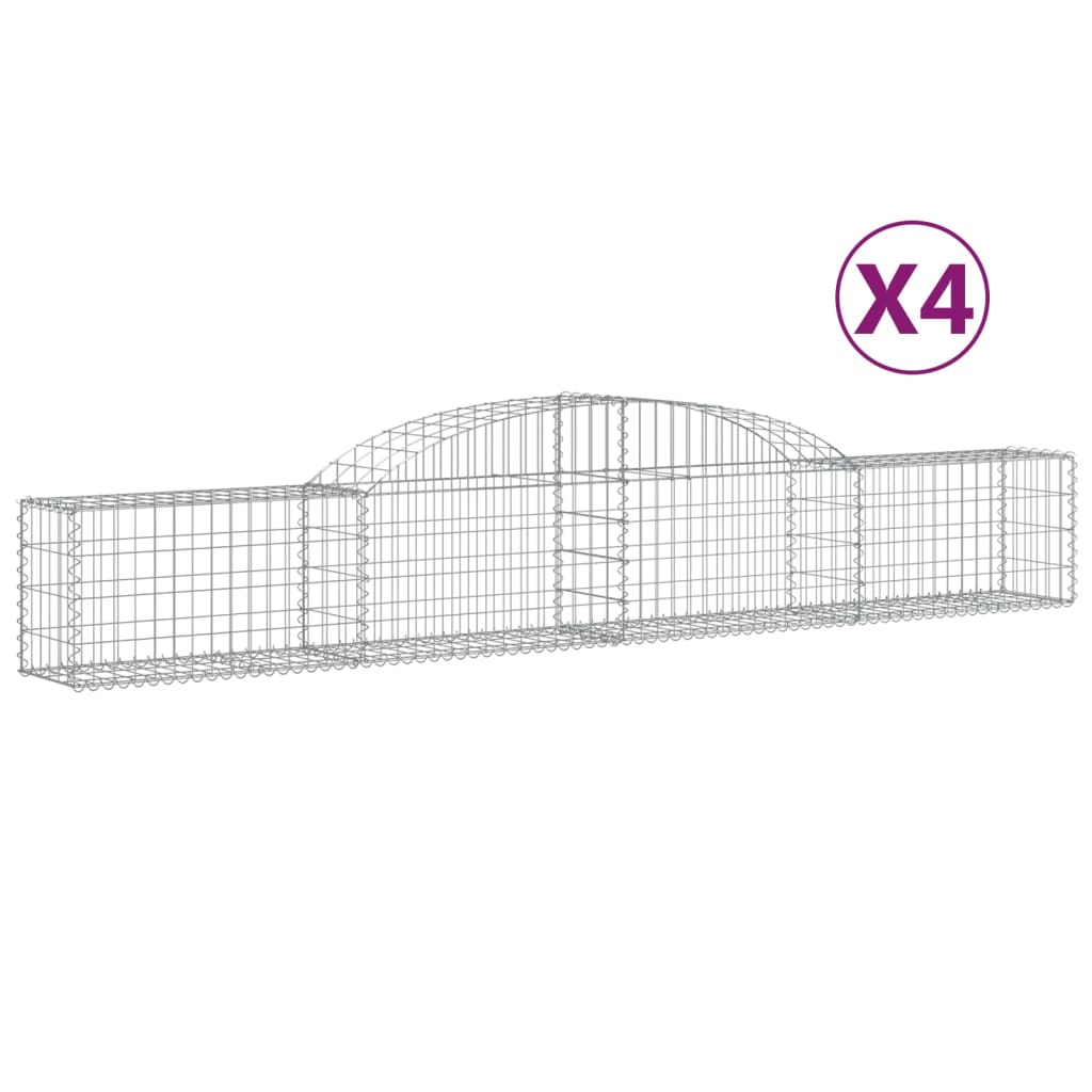 Vidaxl Schiags Kuerf 4 St Vaulted 300X30X40 60 cm Galavaniséiert Eisen