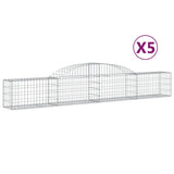 Vidaxl Schans kurve 5 st hvælvede 300x30x40 60 cm galvaniseret jern