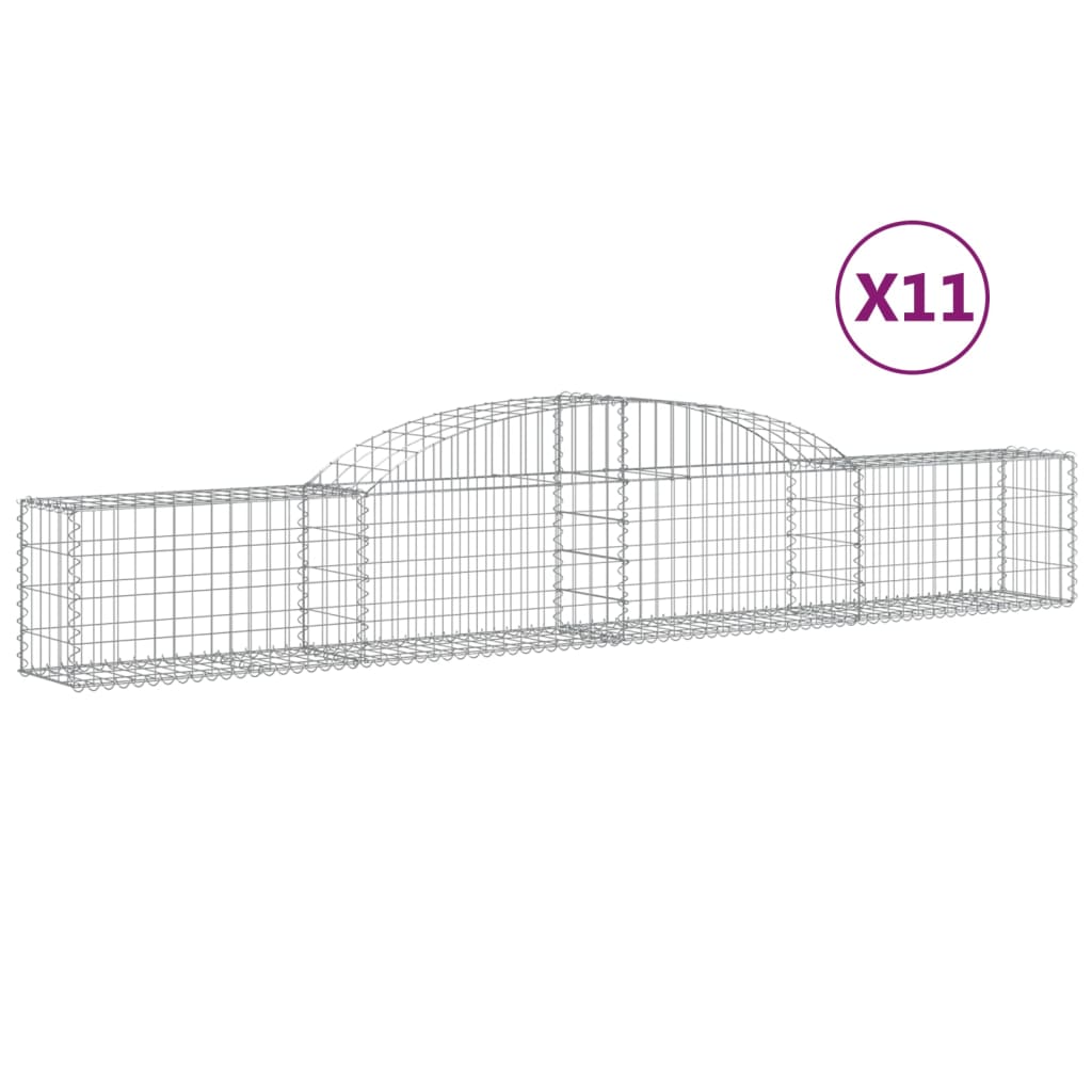 VidaXL Schans baskets 11 st vaulted 300x30x40 60 cm galvanized iron