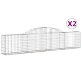 Vidaxl Schiags Kuerf 2 St Vaulted 300x30x60 80 cm Galavaniséiert Eisen