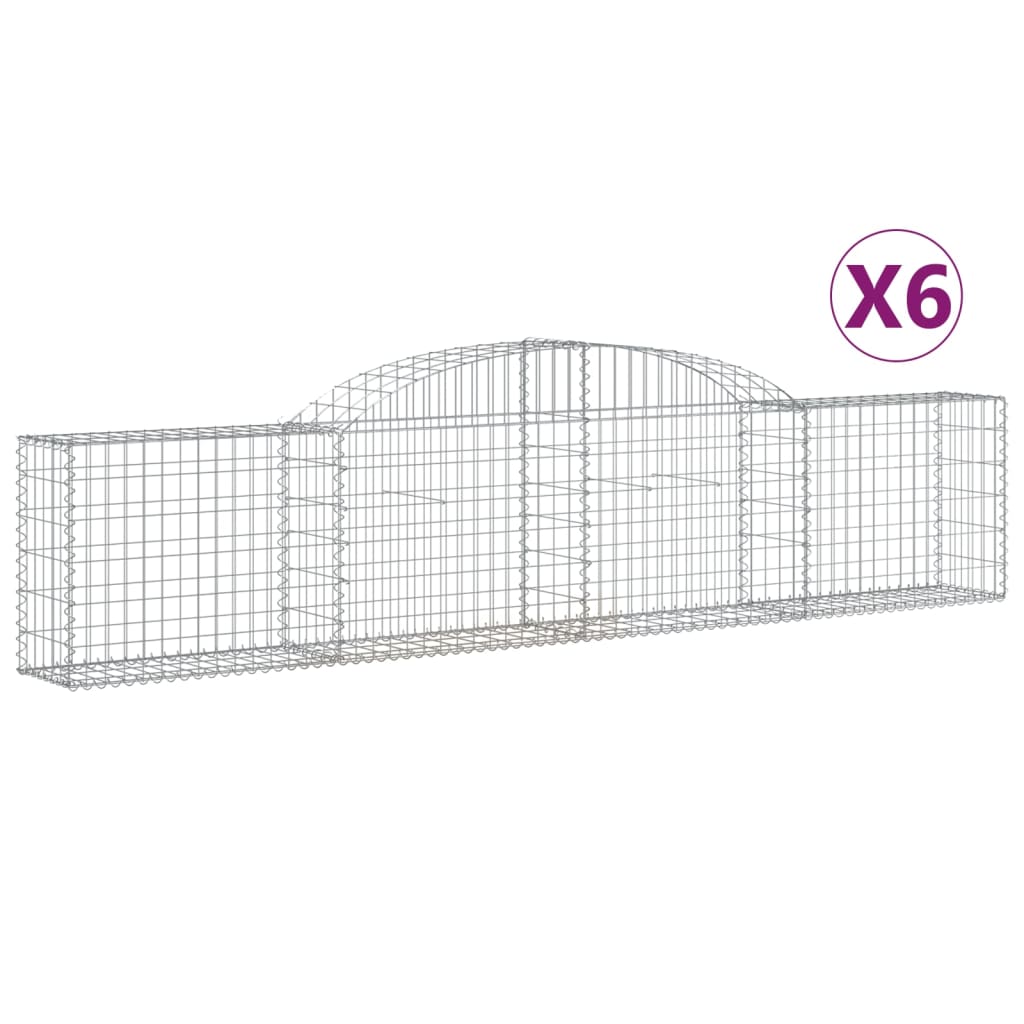 Vidaxl Schloss Kuerf 6 St Vaulted 300x30x60 80 cm galvaniséiert Eisen