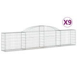 Vidaxl Schans kurver 9 St Vaulted 300x30x60 80 cm galvanisert jern