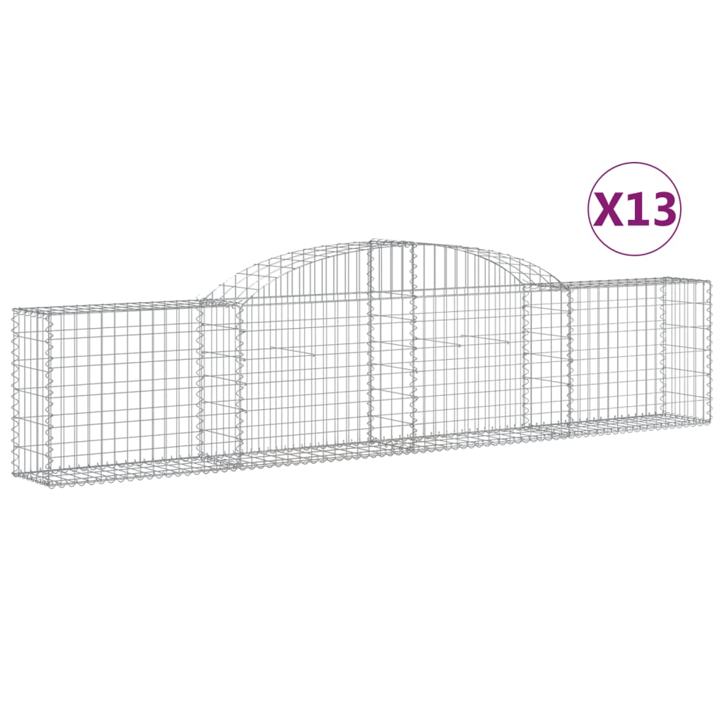 Cestas Vidaxl Schans 13 st 300x30x60 80 cm de hierro galvanizado