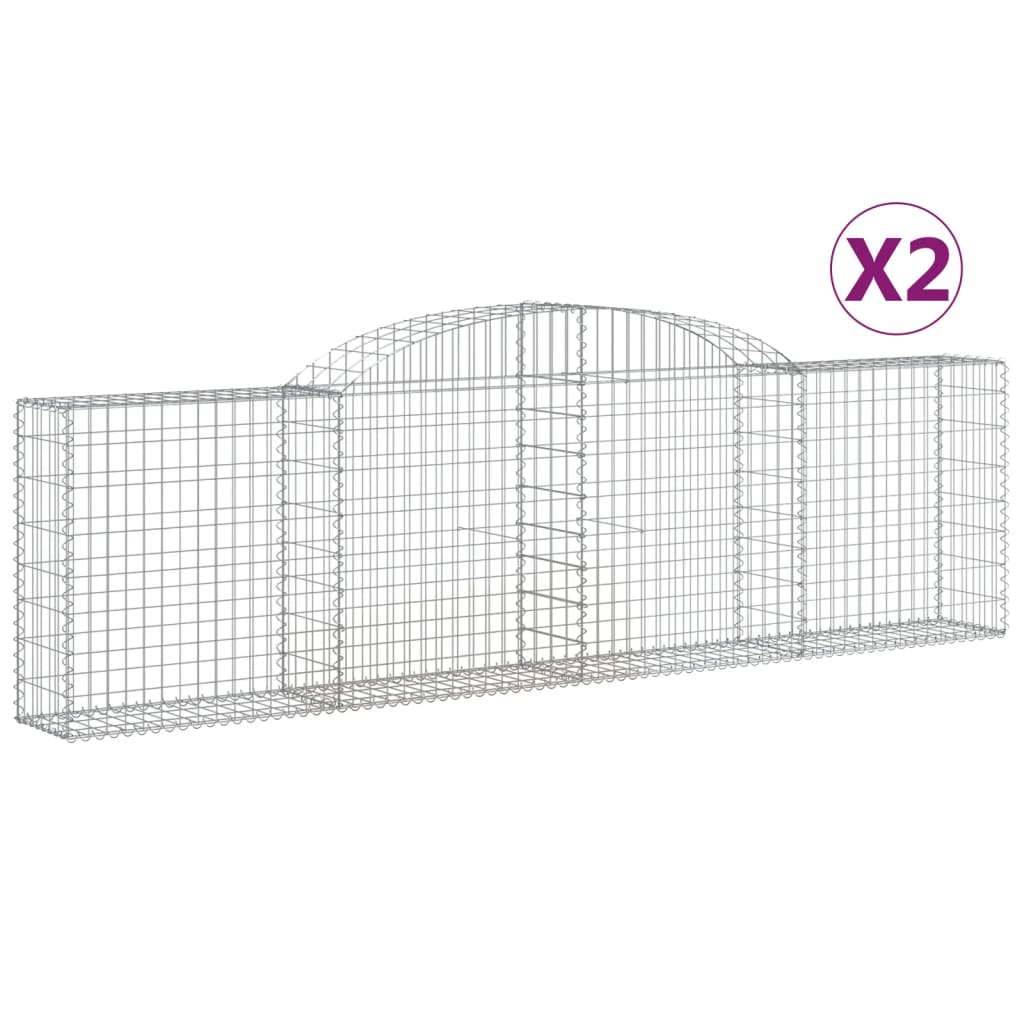 Cestas Vidaxl Schans 2 st 300x30x80 100 cm de hierro galvanizado