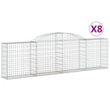 Vidaxl Schans kurve 8 st hvælvede 300x30x80 100 cm galvaniseret jern