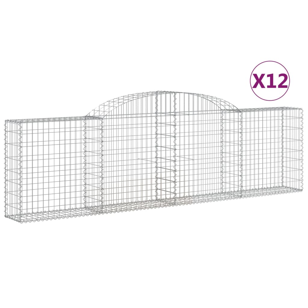 Vidaxl Schans Kosze 12 ST sklepione 300x30x80 100 cm żelazo