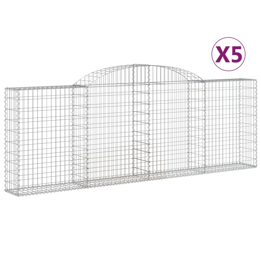 Vidaxl Schans Kosze 5 ST sklepione 300x30x100 120 cm żelazo