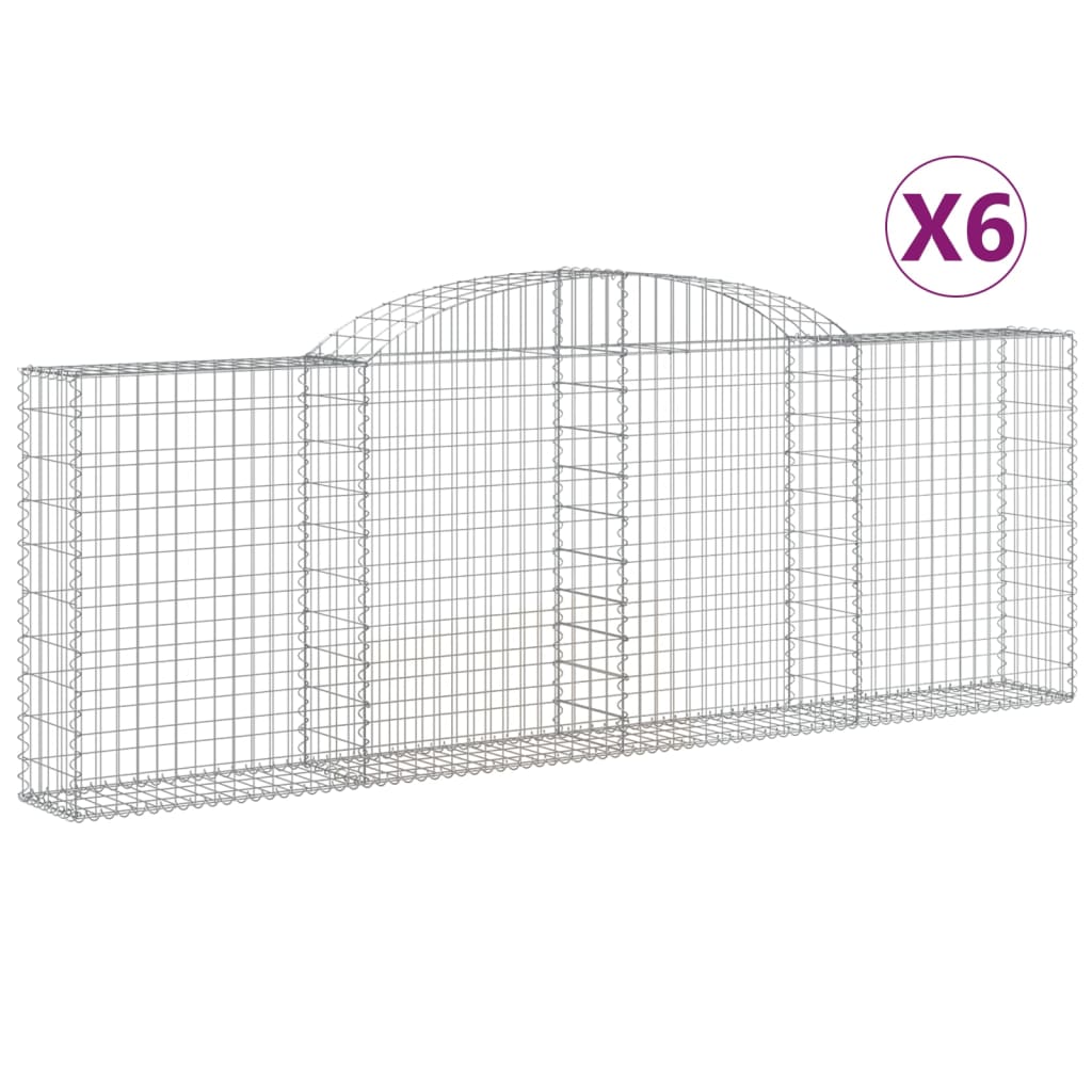 VidaXL Schans baskets 6 st vaulted 300x30x100 120 cm iron