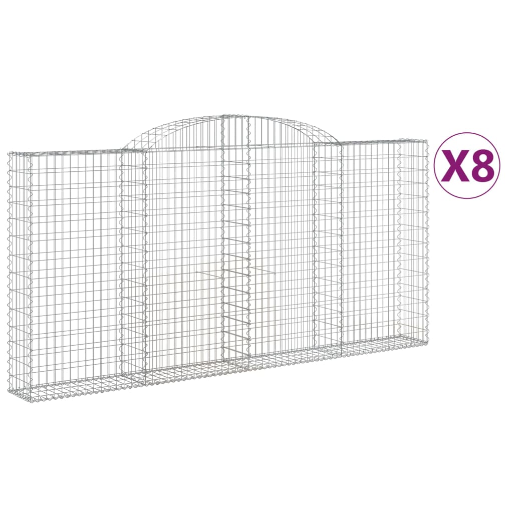 Vidaxl Schans Kosze 8 ST sklepione 300x30x140 160 cm żelazo