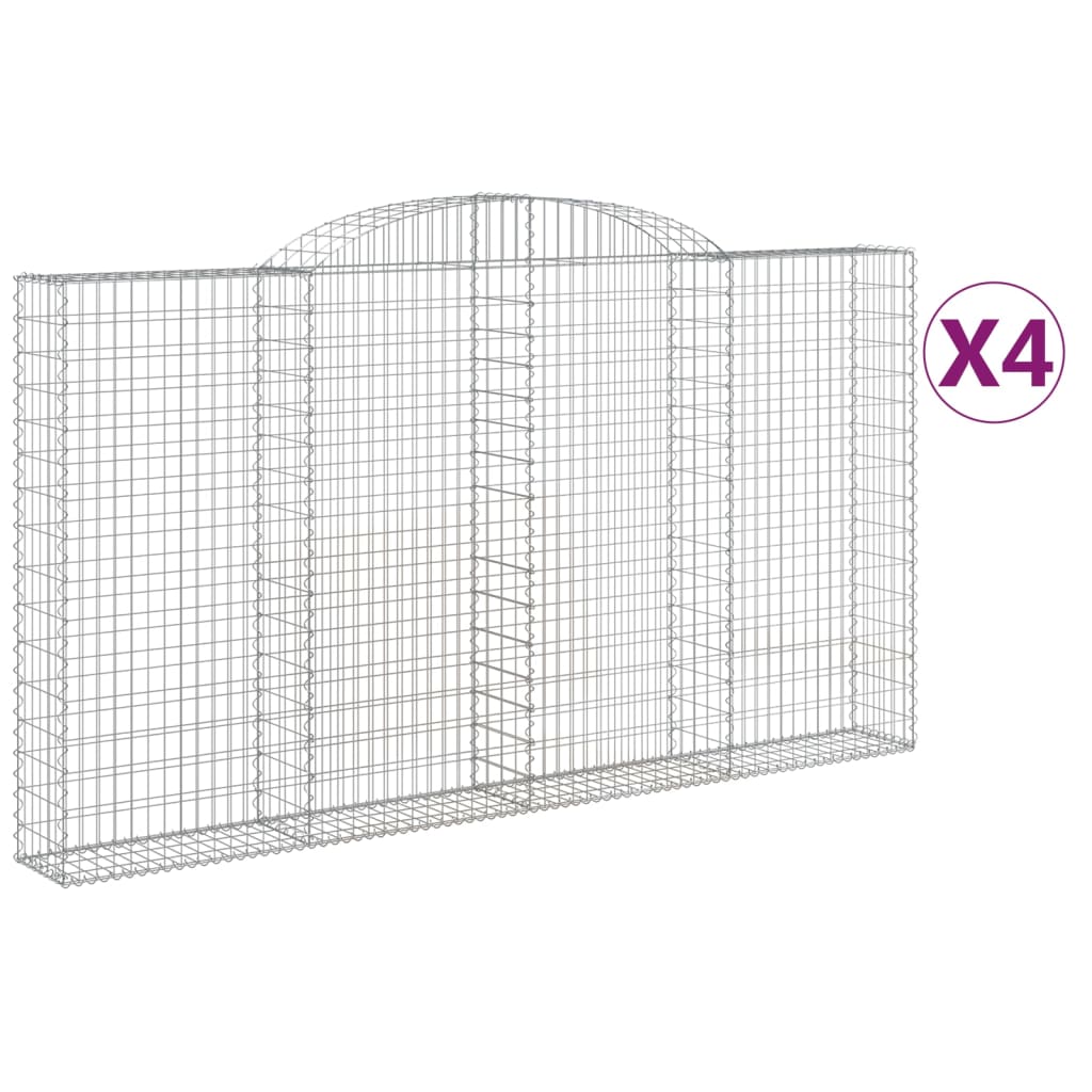 Vidaxl Schans Pankets 4 ST Voûté 300x30x160 180 cm fer