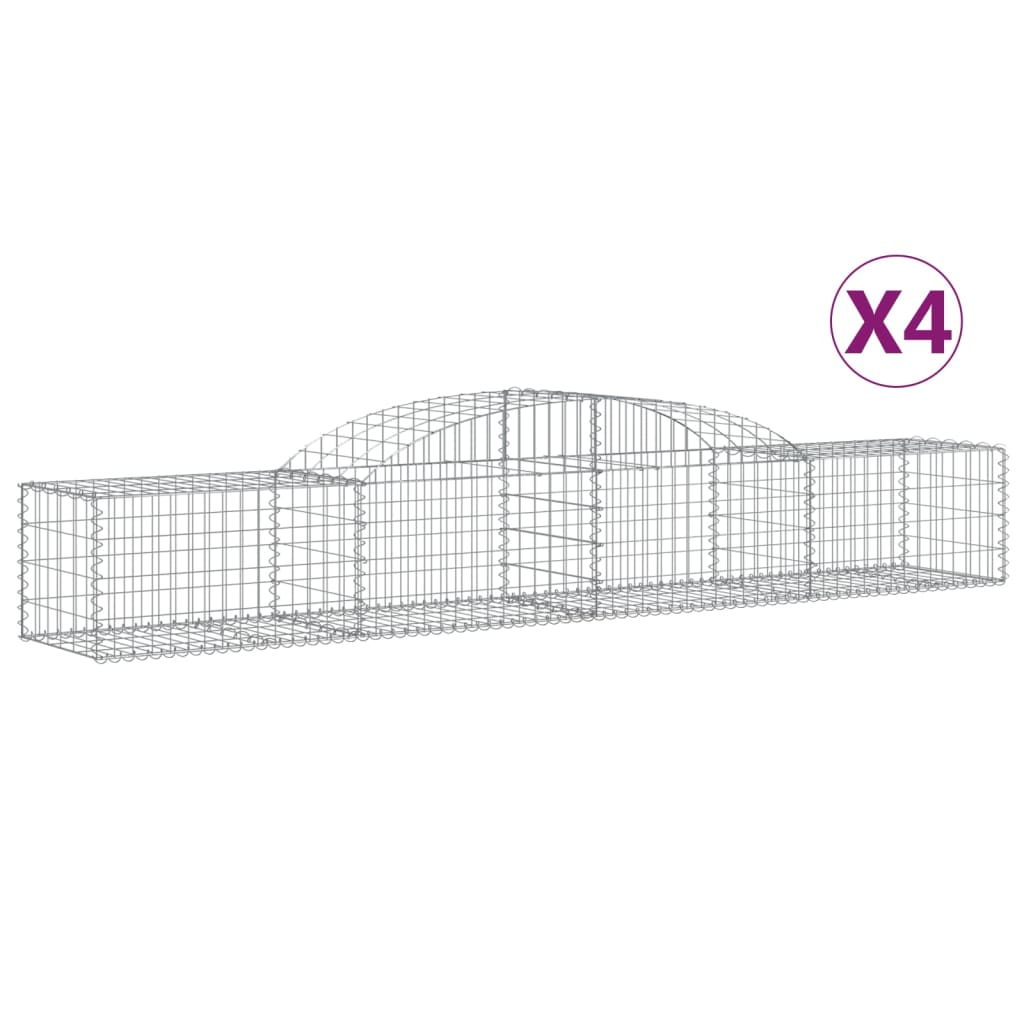 Vidaxl Schans kurver 4 St Vaulted 300x50x40 60 cm galvanisert jern