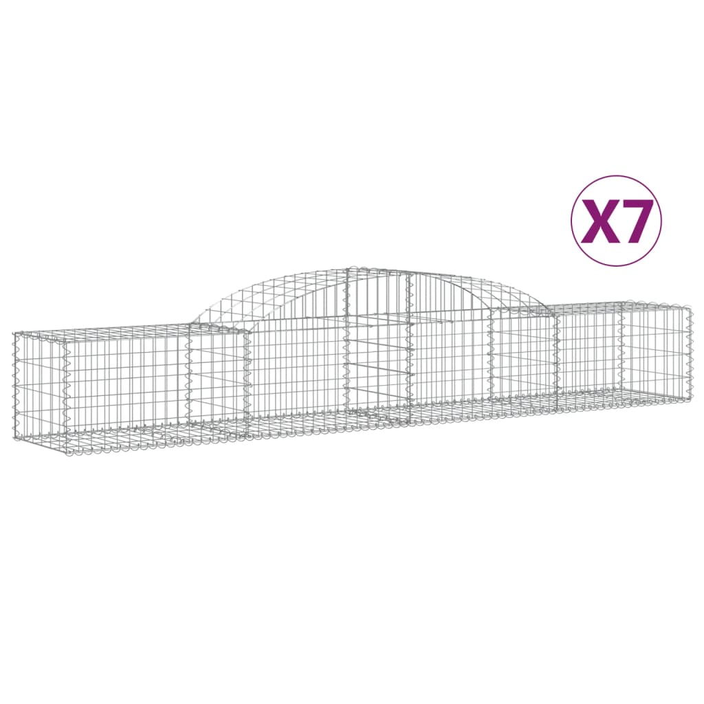 Vidaxl Schans Cesti 7 a volta 300x50x40 60 cm Galvanizzato