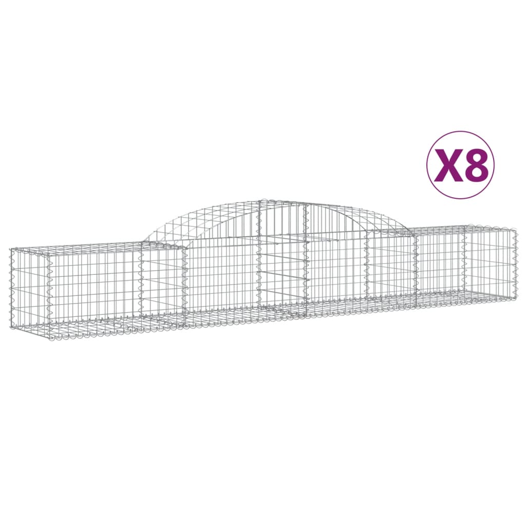 Cestas Vidaxl Schans 8 st 300x50x40 60 cm de hierro galvanizado