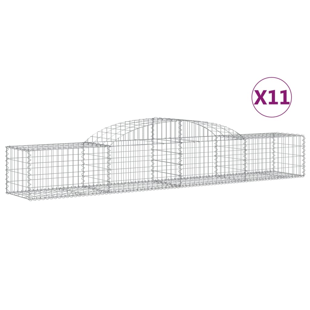 Vidaxl Schans kurver 11 St Vaulted 300x50x40 60 cm galvanisert jern