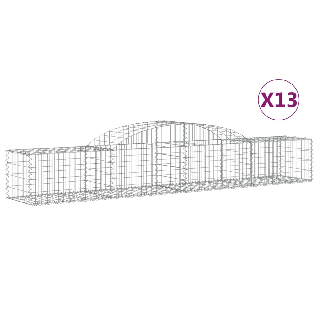 Vidaxl Schans baskets 13 st vaulted 300x50x40 60 cm galvanized iron