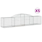 Vidaxl Schans kurver 5 st Vaulted 300x50x60 80 cm galvanisert jern