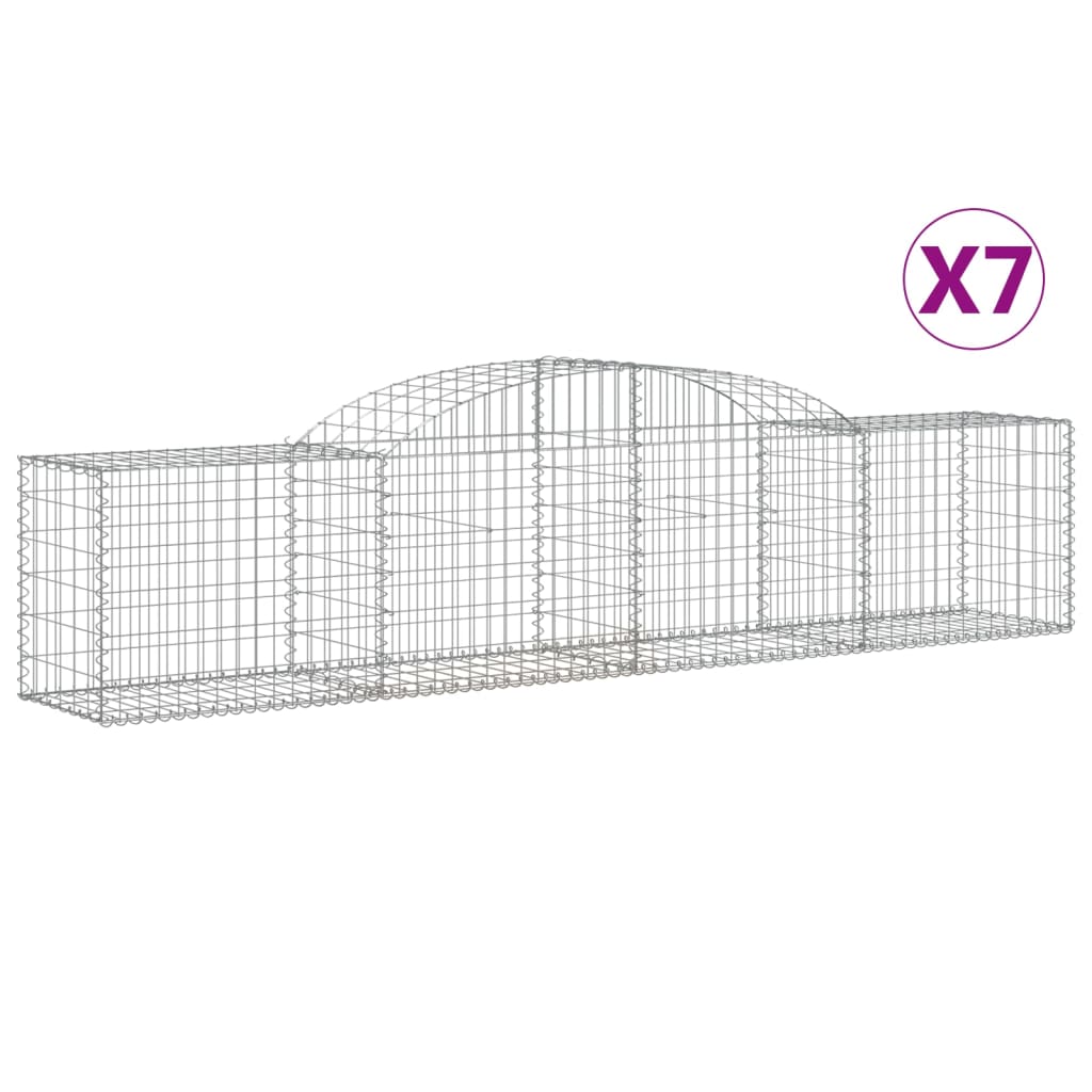 Cestas Vidaxl Schans 7 st 300x50x60 80 cm de hierro galvanizado