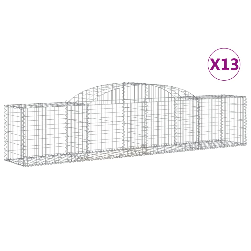 Cestas Vidaxl Schans 13 st 300x50x60 80 cm de hierro galvanizado