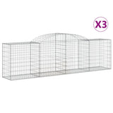 Vidaxl Schans kurve 3 st hvælvede 300x50x80 100 cm galvaniseret jern