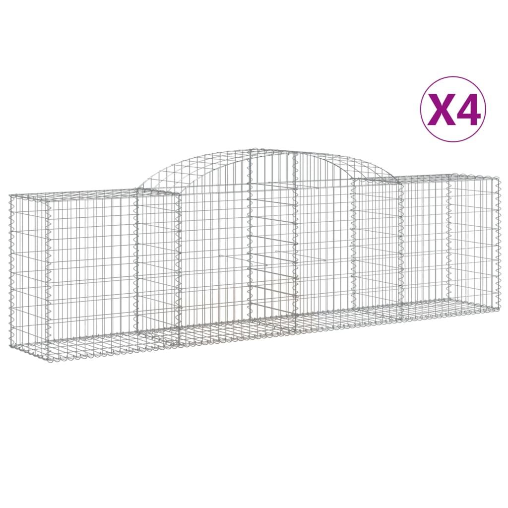 Vidaxl Schans Körbe 4 ST Gewölbe 300x50x80 100 cm verzinktes Eisen