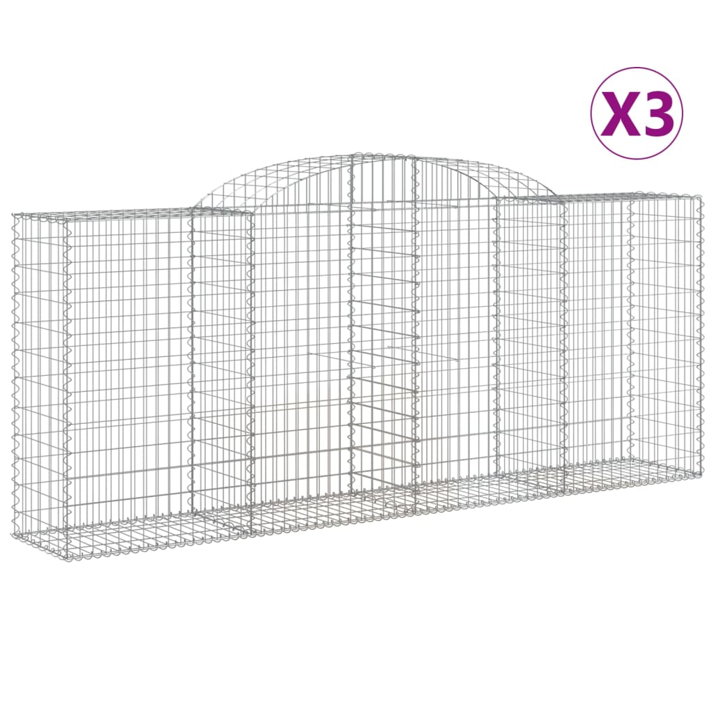 Cestas Vidaxl Schans 3 st 300x50x120 140 cm de hierro