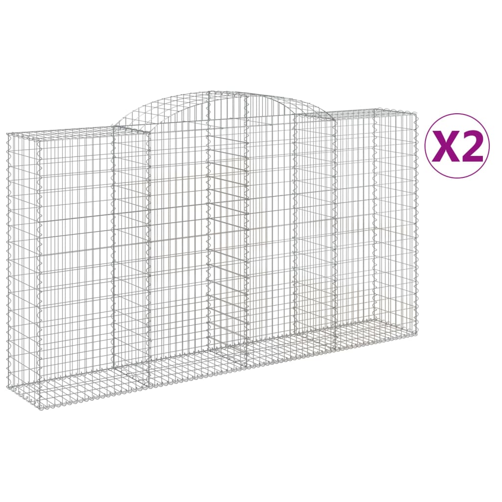 Vidaxl Schans kurver 2 st Vaulted 300x50x160 180 cm jern