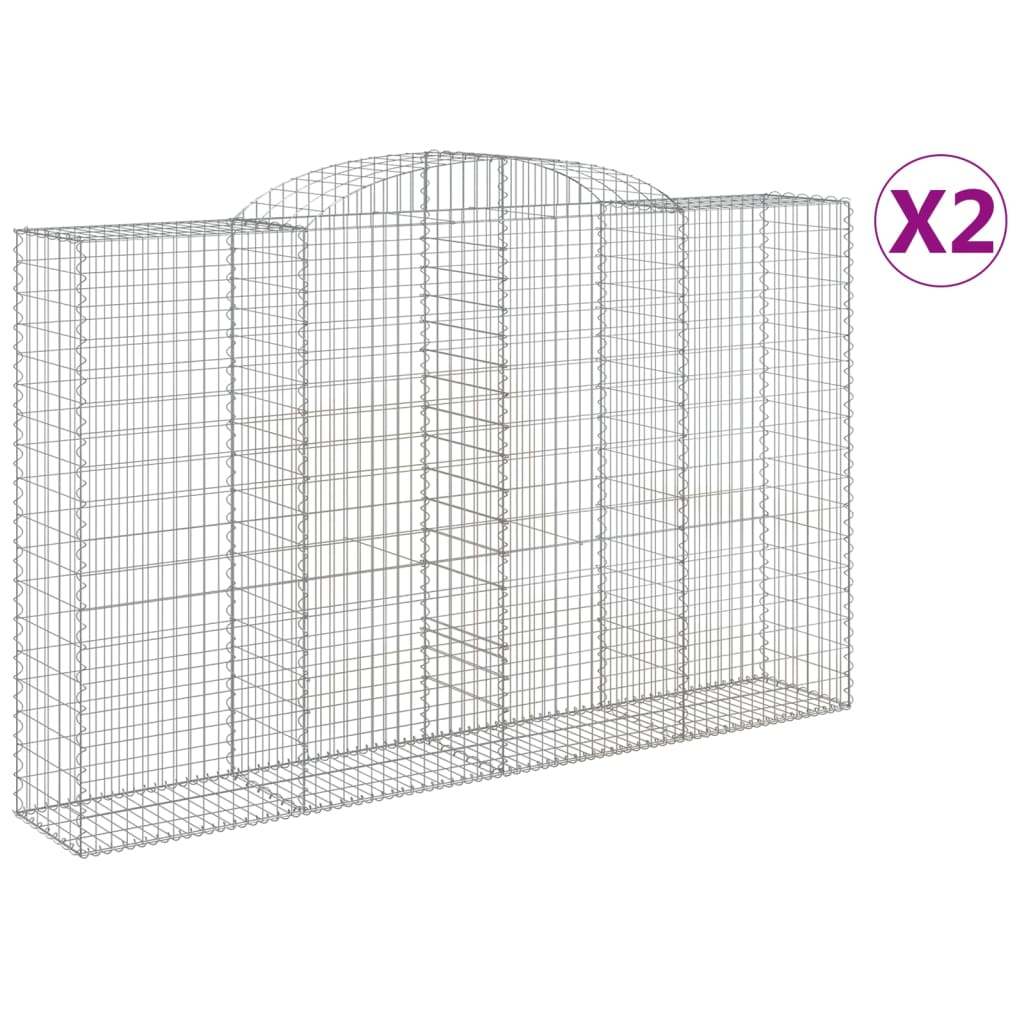 Vidaxl Schans Pankets 2 ST Voûté 300x50x180 200 cm fer