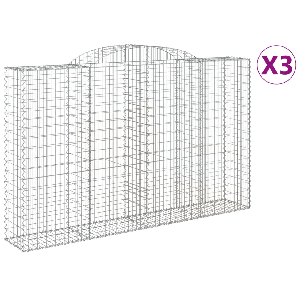 Vidaxl Schans Baskets 3 ST Krandoval 300x50x180 200 cm železo