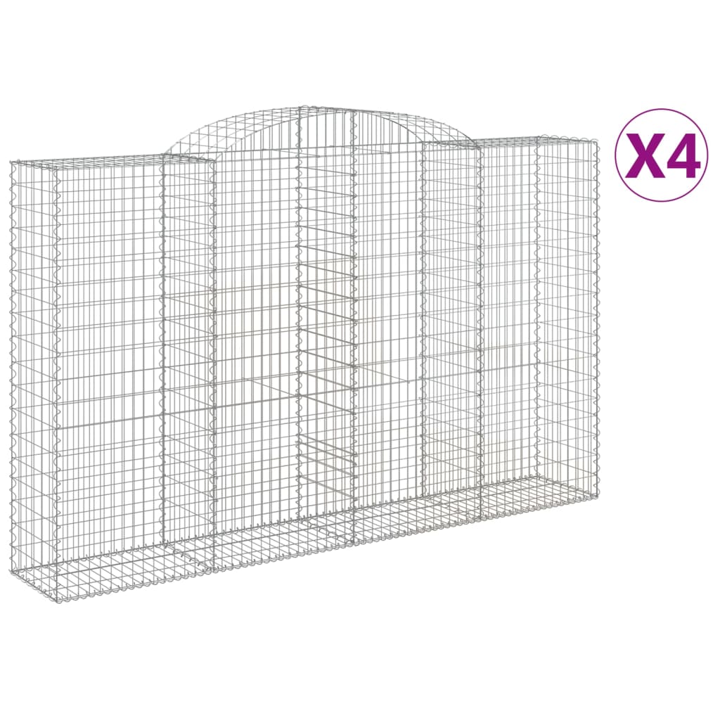 Vidaxl Schans Kosze 4 ST sklepione 300x50x180 200 cm żelazo