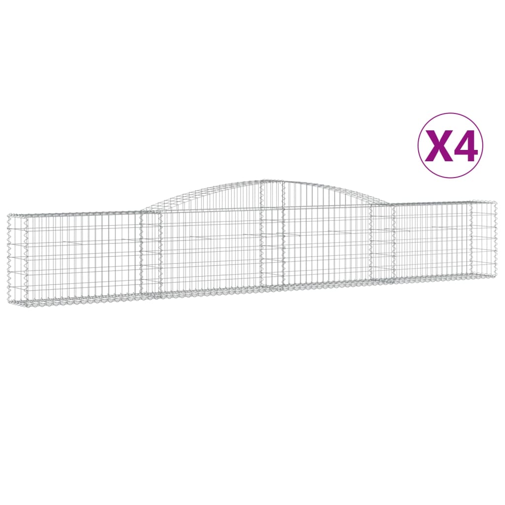 Vidaxl Schans Pankets 4 ST Voûté 400x30x60 80 cm fer