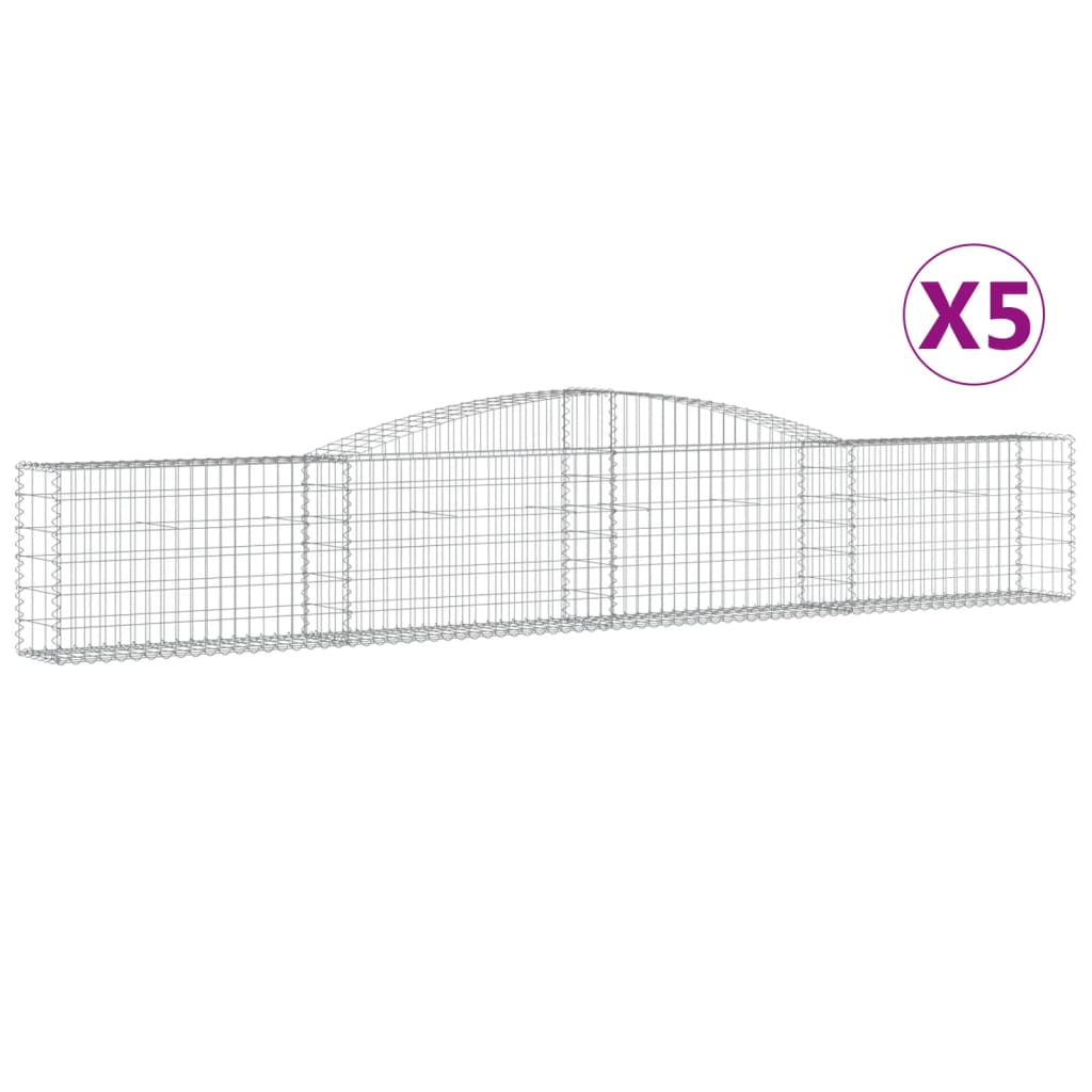 Vidaxl Schans Kosze 5 ST sklepione 400x30x60 80 cm żelazo