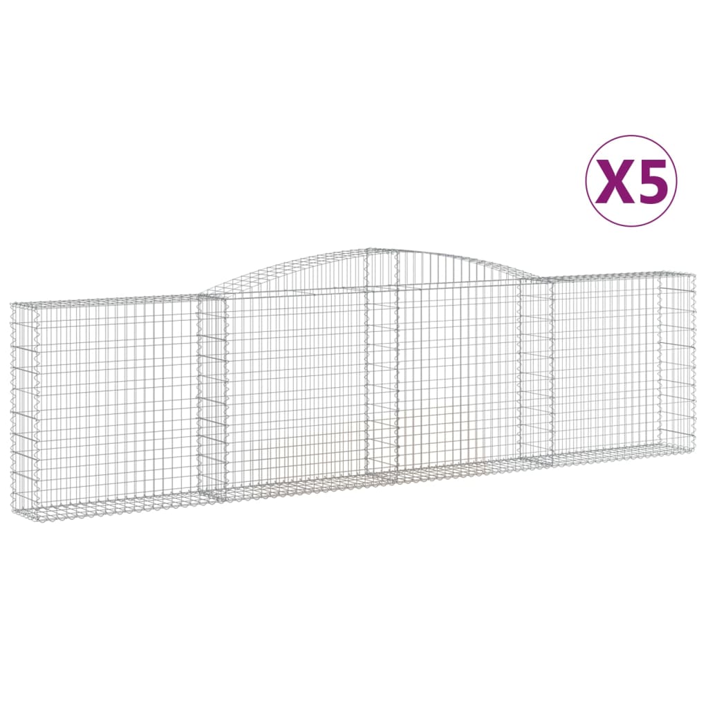 Vidaxl Schans kurve 5 st hvælvede 400x30x100 120 cm jern