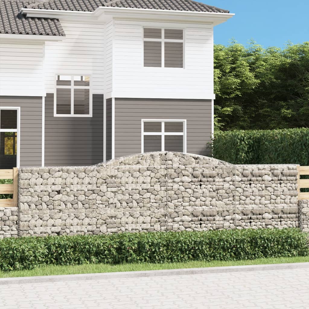 Cestas de vidaxl schans 2 st boveled 400x30x120 140 cm de hierro