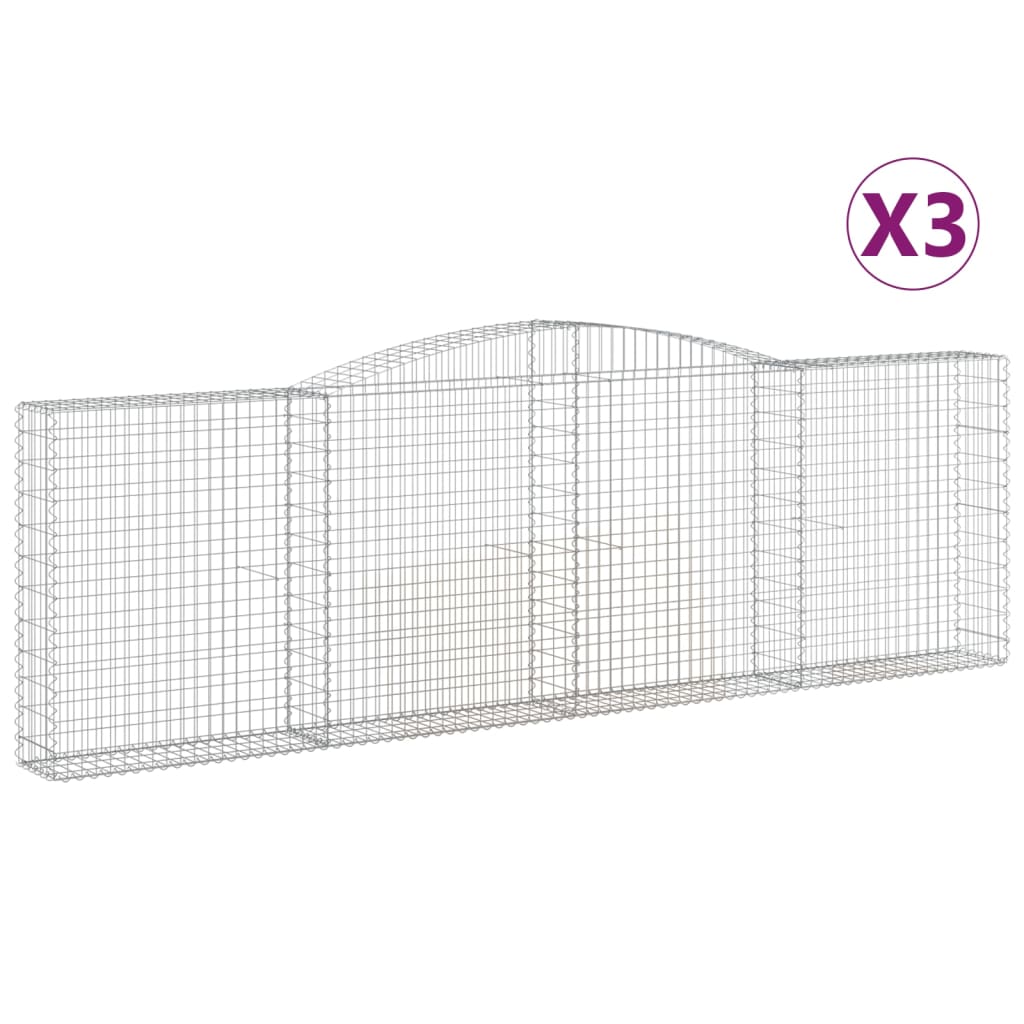 Vidaxl Schans Kosze 3 ST sklepione 400x30x120 140 cm żelazo