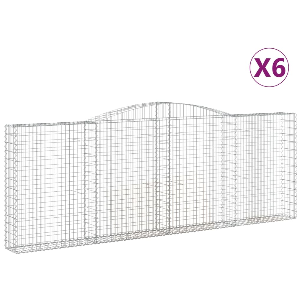 Vidaxl Schans Kosze 6 ST sklepione 400x30x140 160 cm żelazo