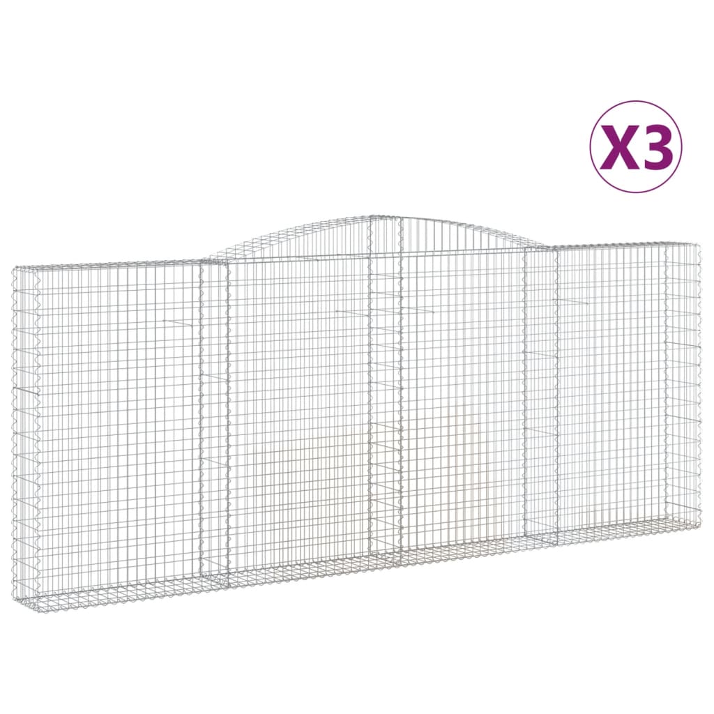 Vidaxl Schans Kosze 3 ST sklepione 400x30x160 180 cm żelazo