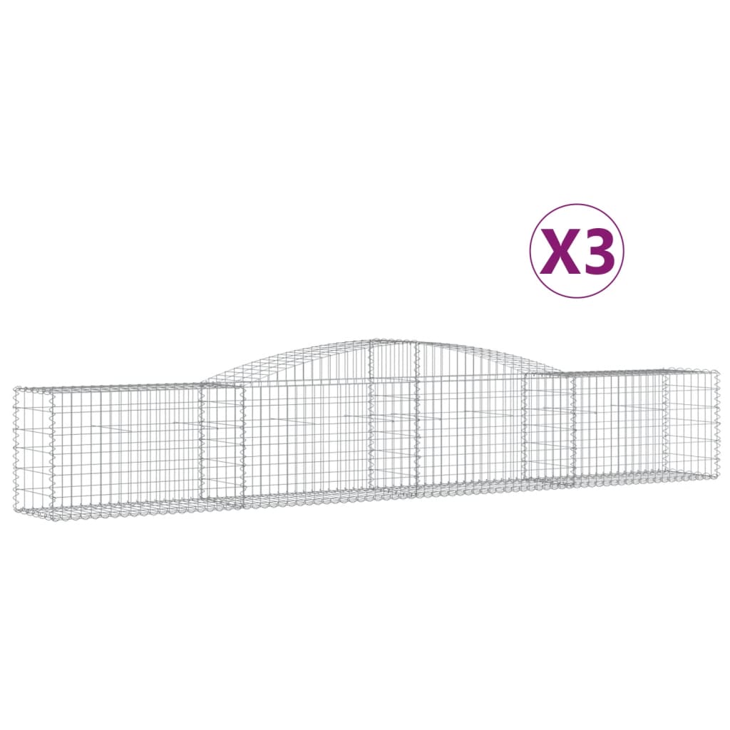 Vidaxl Schainen Kuerf 3 St Vaulted 400x5060 80 cm Galavaniséiert Eisen