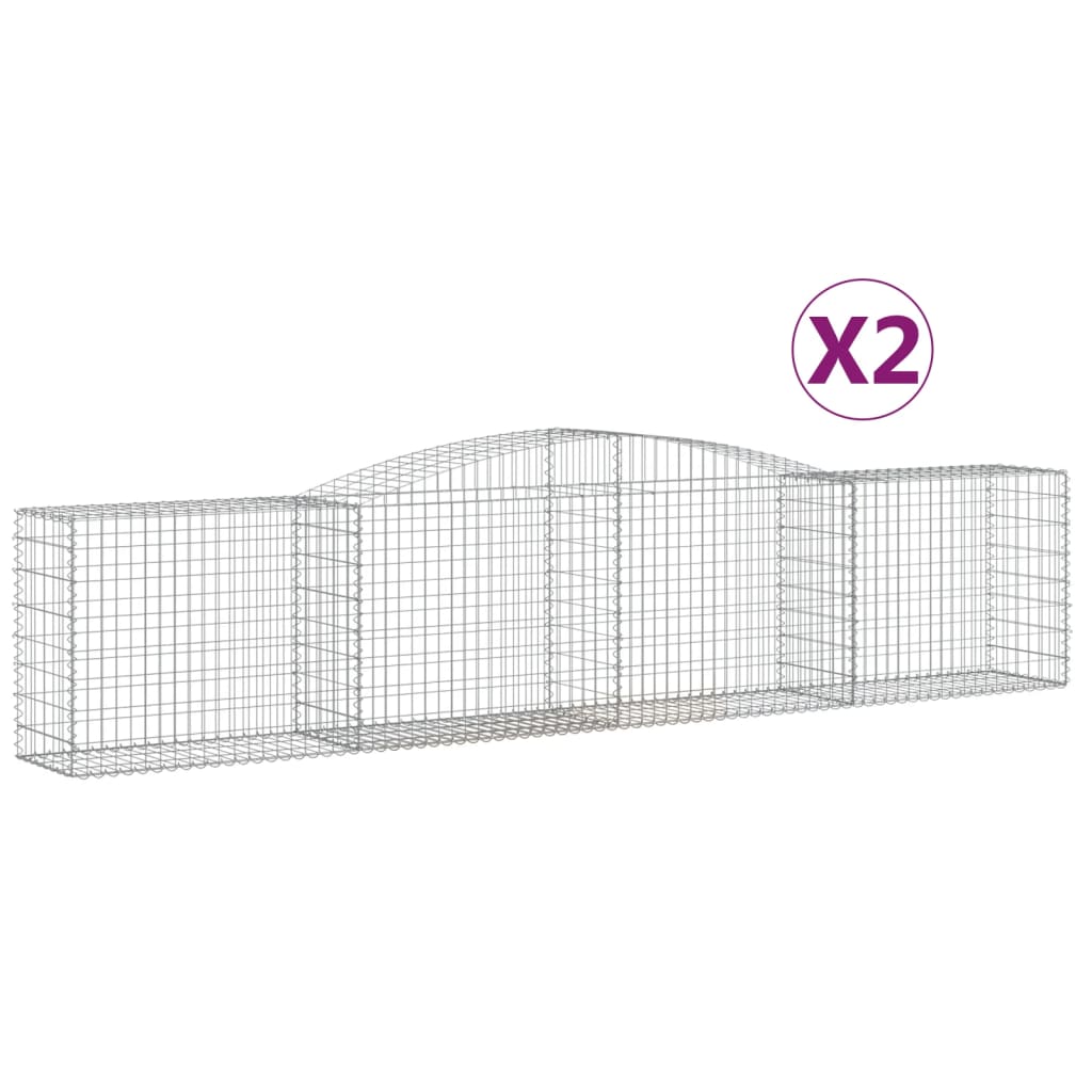 Vidaxl Schlag Kuerf 2 St Vaulted 400x50x80 100 cm galvaniséiert Eisen