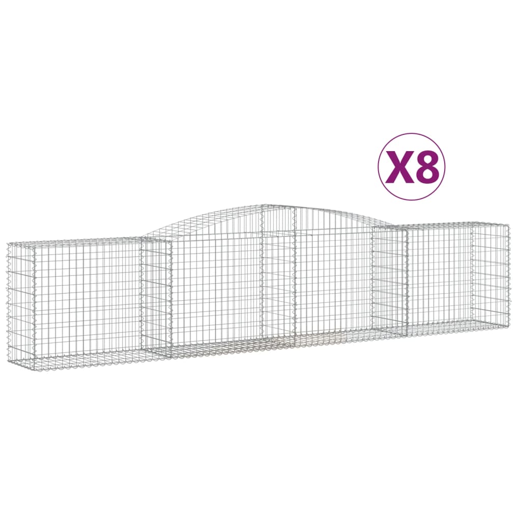 Vidaxl Schans Cestini 8 Stated 400x50x80 100 cm Galvanizzato