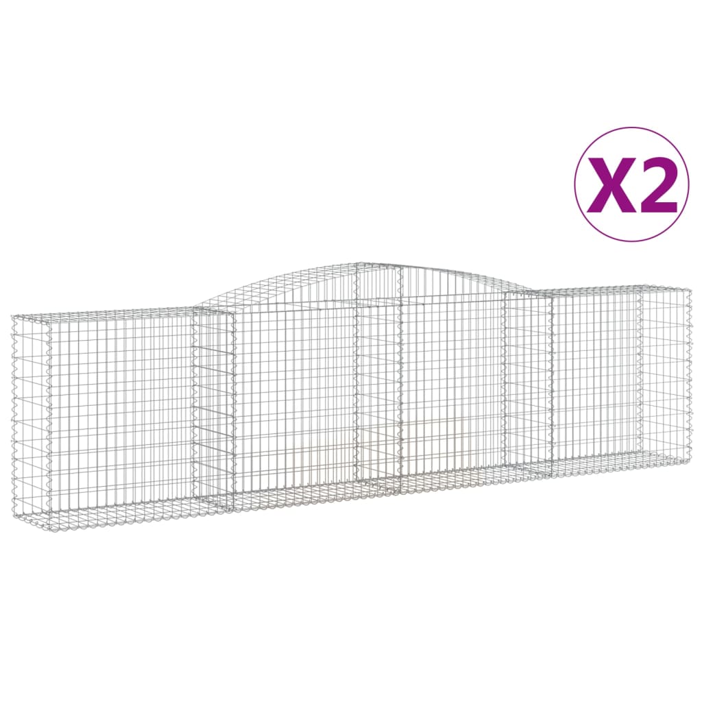 VidaXL Schans baskets 2 ST vaulted 400x50x100 120 cm iron