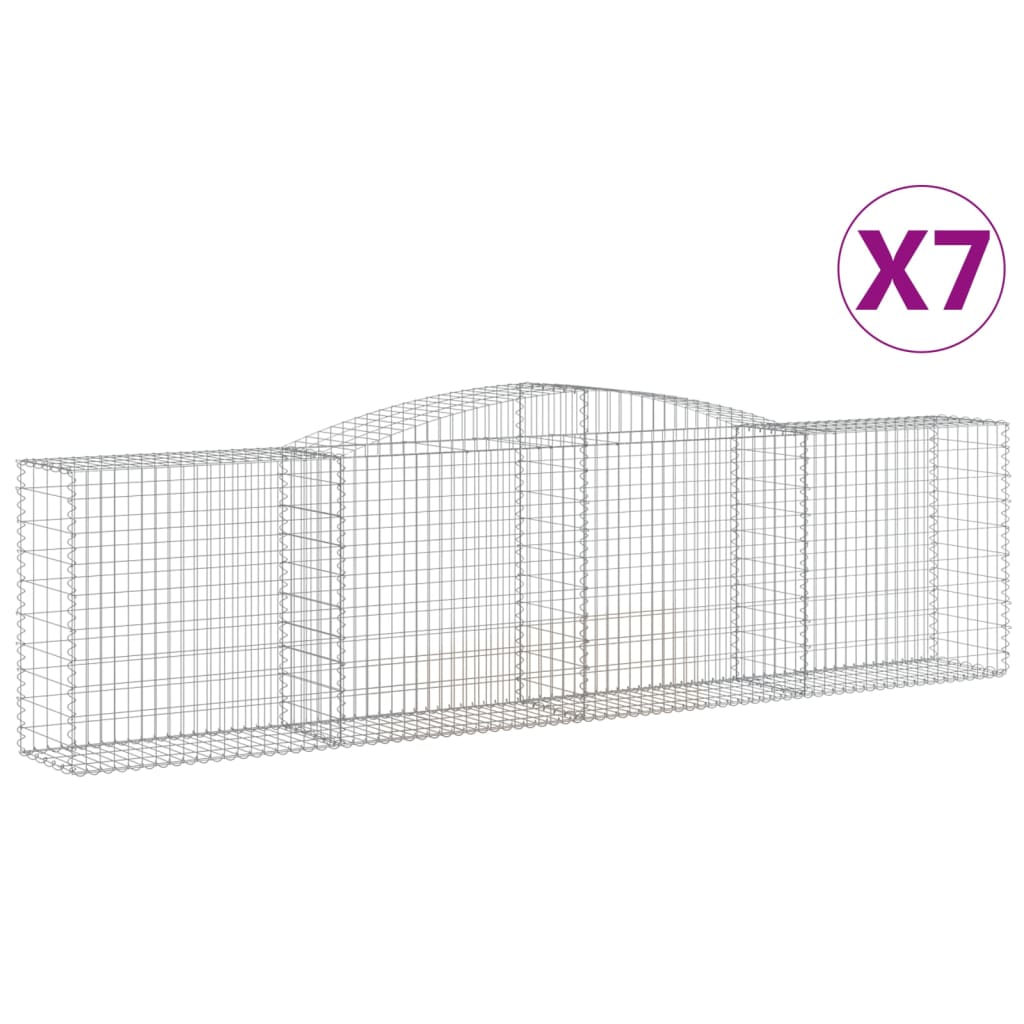 Vidaxl Schans Kosze 7 ST sklepione 400x50x100 120 cm żelazo