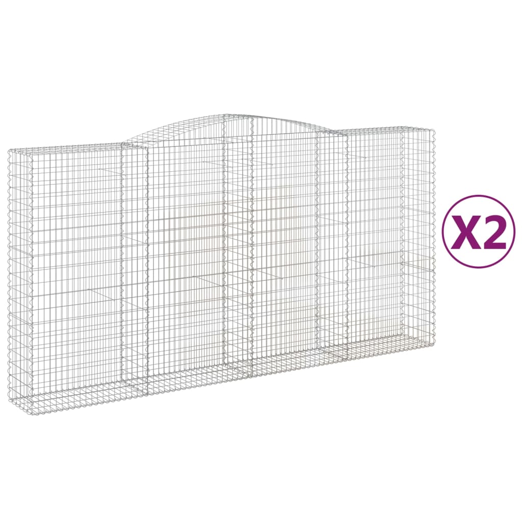 Vidaxl Schans kurver 2 st Vaulted 400x50x200 220 cm jern