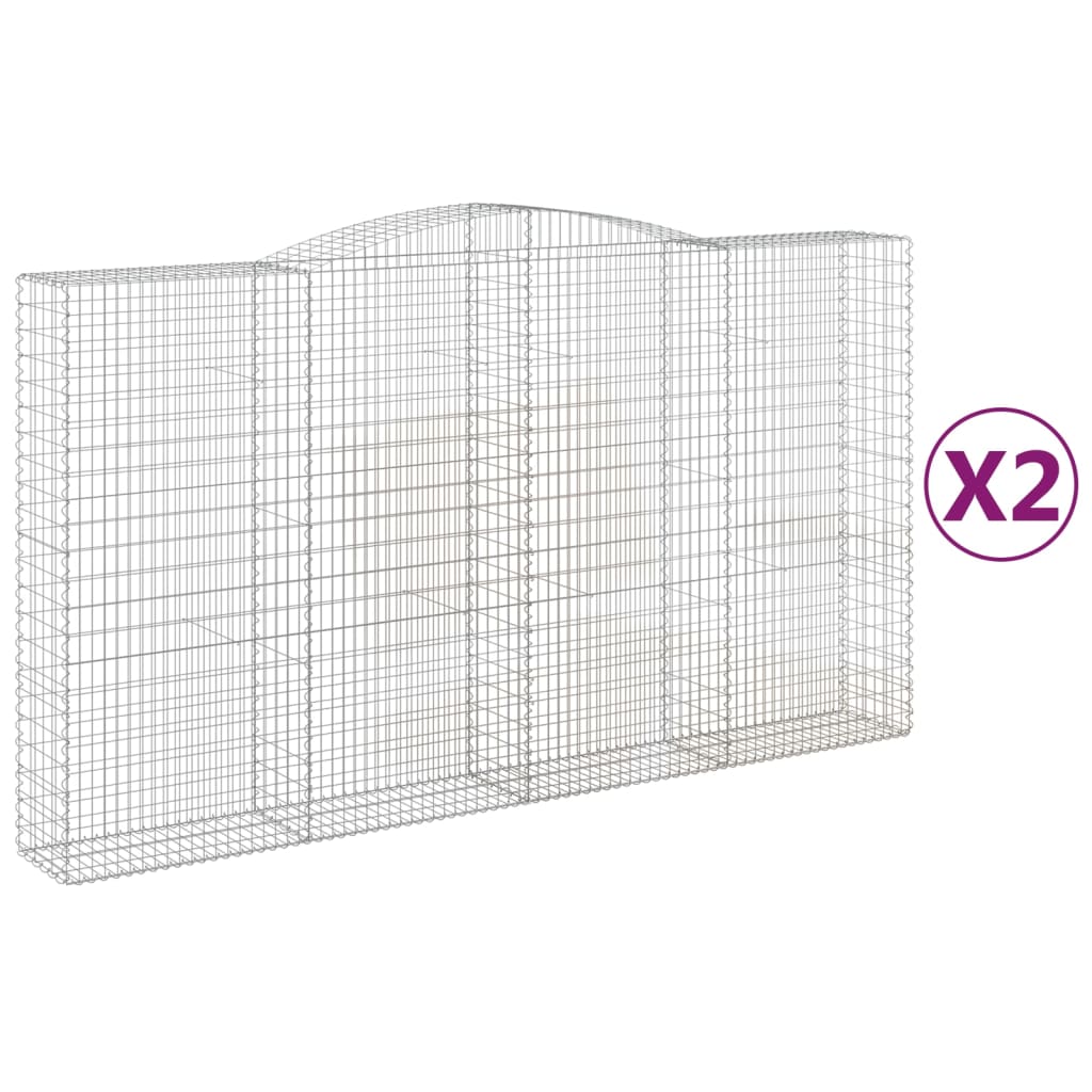 Vidaxl Schans Pankets 2 ST Vaulté 400x50x220 240 cm fer