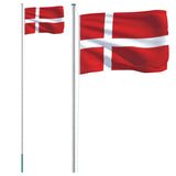 Vidaxl -flagga med flaggstång Denmark 6.23 M aluminium