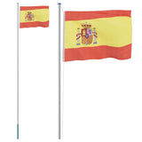 Vidaxl -flag med flagstang Spanien 6,23 m aluminium