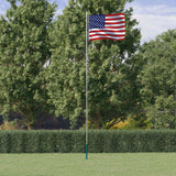 Vidaxl -flagga med flaggstång USA 6.23 m aluminium