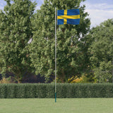 Vidaxl -flag med flagstang Sverige 6,23 m aluminium